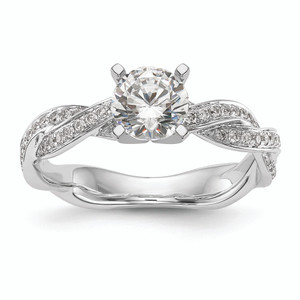 Peg Set Diamond Semi-mount Criss-Cross Engagement Ring s