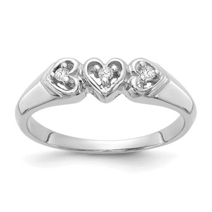 14k White Gold AA Diamond heart Ring Y1739AA