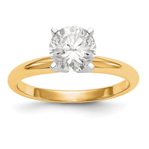 14k Two-Tone Lightweight 4-Prong Diamond Solitaire Ring s