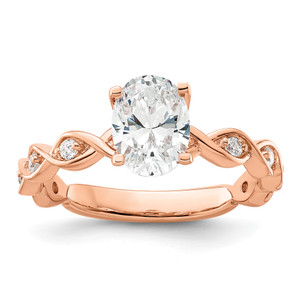 14K Rose Gold Lab Grown Diamond VS/SI GH, Semi-mount Engagement Ring RM9101E-100-7RLG