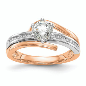 Peg Set Diamond Semi-mount By-Pass Engagement Ring s