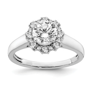 True Origin 14K White Gold 1/4 carat Lab Grown Diamond VS/SI D E F Round Semi Mount Fancy Halo Engagement Ring RM6340E-100-WLD