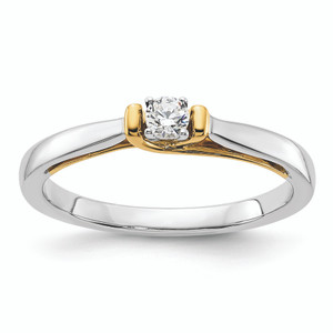 First Promise 14k Two-tone 1/10 carat Round Diamond Complete Promise/Engagement Ring RM7269E-012-CWYAA