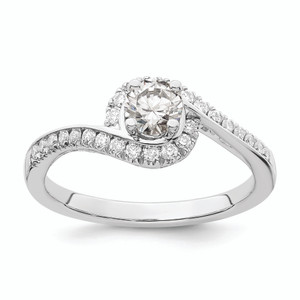 Diamond Round Semi-mount By-Pass Engagement Ring s