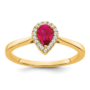 Pear Gemstone and Diamond Halo Ring s