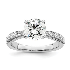 True Origin White Gold 1/3 carat Lab Grown Diamond VS/SI D E F Semi Mound Round Engagement Ring RM8588-200-WLD