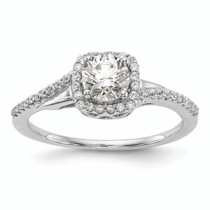 Diamond Halo Semi-Mount & Complete Engagement Ring sRM2245E-050-WAA