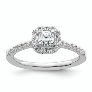 Asscher Halo Diamond Semi-mount Engagement Ring sRM2060E-037-WAA