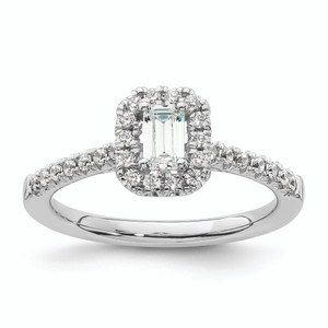 Emerald-Cut Halo Diamond Semi-mount Engagement Ring s