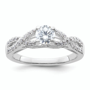 Diamond Round Semi-mount By-Pass Engagement Ring sRM2514E-025-WAA