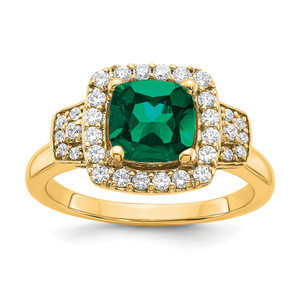 Lab Grown Diamond & Lab Created Gemstone Halo Ring s