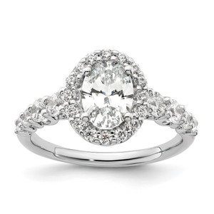 14K White Gold Lab Grown Diamond Semi-mount Halo Engagement Ring RM9252E-100-WLG