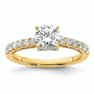 14K Vintage (Holds 1 carat 6.5mm) Round Center) 1/2 carat Diamond Semi-Mount Engagement Ring RM8873E-100-YAA