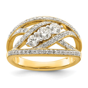 14k Fancy 3-stone Diamond Ring RM5675-100-YA