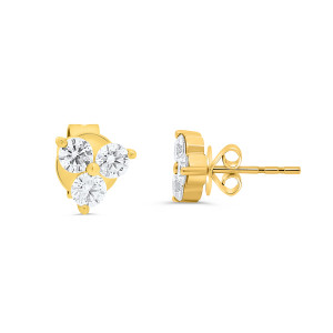 Round Diamond Earrings in 14KT Gold ee1386