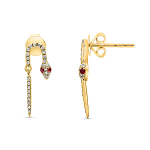 Ruby Earrings in 14KT Gold ee1296