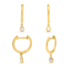 Pear Shape Diamond Earrings in 14KT Gold ee1368