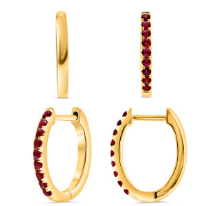 Round Ruby Earrings in 14KT Gold ee1360