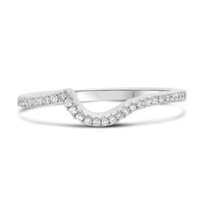 Curved Half Pave Diamond Band in 14KT Gold ur1671wb