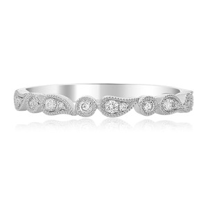 Paisley White Gold  & Diamond Band in 14KT Gold ur1968