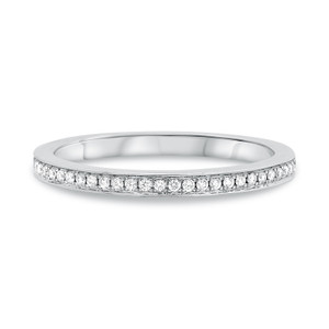 Half Pave White Diamond Wedding Band in 14KT Gold kr3096w