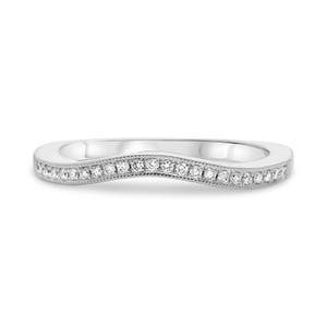 White Gold  Curved Milgrain Band in 14KT Gold kr816w