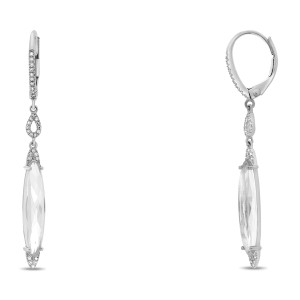 White Topaz Earrings in 14KT Gold GE2916