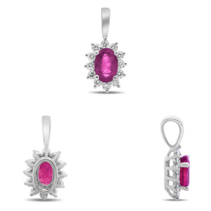 Oval Pink Sapphire Pendant in 14KT Gold UP1974