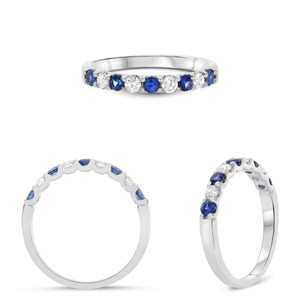 Alternating Sapphire & Diamond Band in 14KT Gold UR1908B