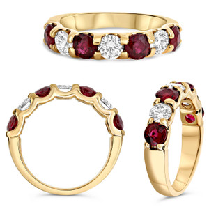 Round Ruby Ring in 14KT Gold UR1908