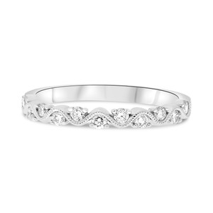 White Gold  Wavy Diamond Band in 14KT Gold ur2149