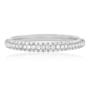 Triple Pave White Diamond Ring in 14KT Gold ur2003