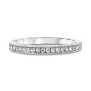 White Gold  Diamond Milgrain Band in 14KT Gold kr3546w