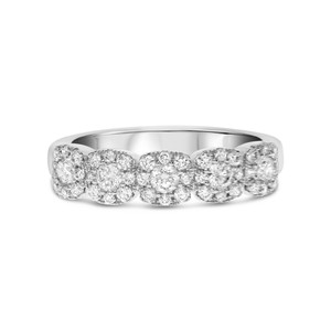 White Gold  Diamond Cluster Half Eternity Band in 14KT Gold mr929