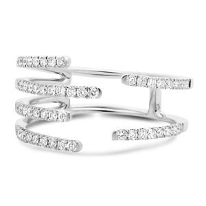 White Gold  & Diamond Open Cuff Ring in 14KT Gold ur2104