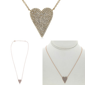 Heart Shape Diamond Necklace in 14KT Gold AN1051