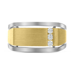 White & Yellow Gold  Men's Diamond Band in 14KT Gold gr2932