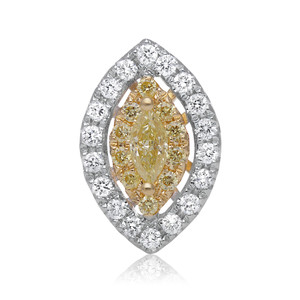 Marquise Fancy Yellow Diamond Pendant in 14KT Gold np645