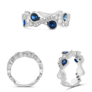 Modern Sapphire & Diamond Ring in 14KT Gold NR1051