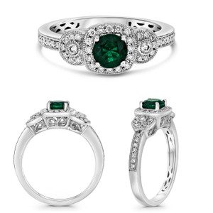 Cushion Emerald Ring in 14KT Gold KR1664W