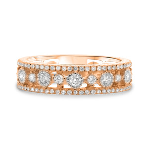 Rose Gold  Round White Diamond Band in 14KT Gold nr1040