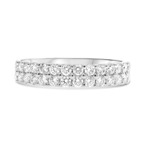 Double Row Shared Prong Diamond Band in 14KT Gold kr3725w