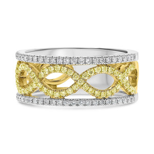 Yellow & White Diamond Infinity Ring in 14KT Gold kr2873wy