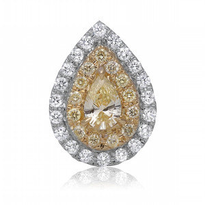 Pear Shape Fancy Yellow Diamond Pendant in 14KT Gold NP682