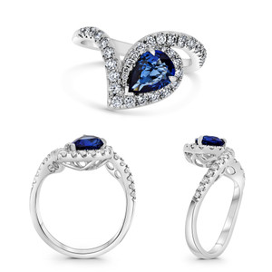 Pear Shape Sapphire Ring in 14KT Gold UR2358