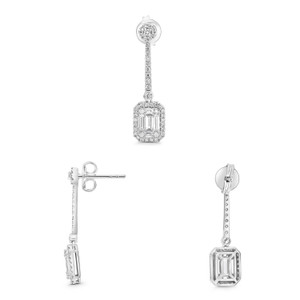 Baguette Diamond Earrings in 14KT Gold DE1063