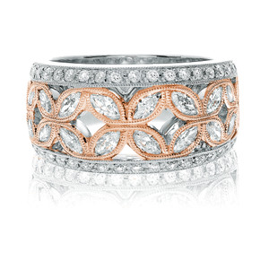 Rose Gold  Diamond Flower Ring in 14KT Gold nr901