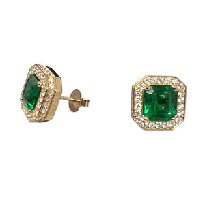Emerald Cut Diamond Earrings in 14KT Gold UE2370
