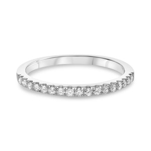 Half Pave White Gold & Diamond Band