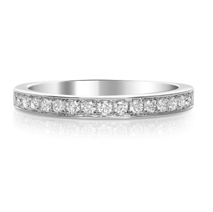 White Diamond Prong Channel Diamond Band
  RJ-KR1391W-WB-14